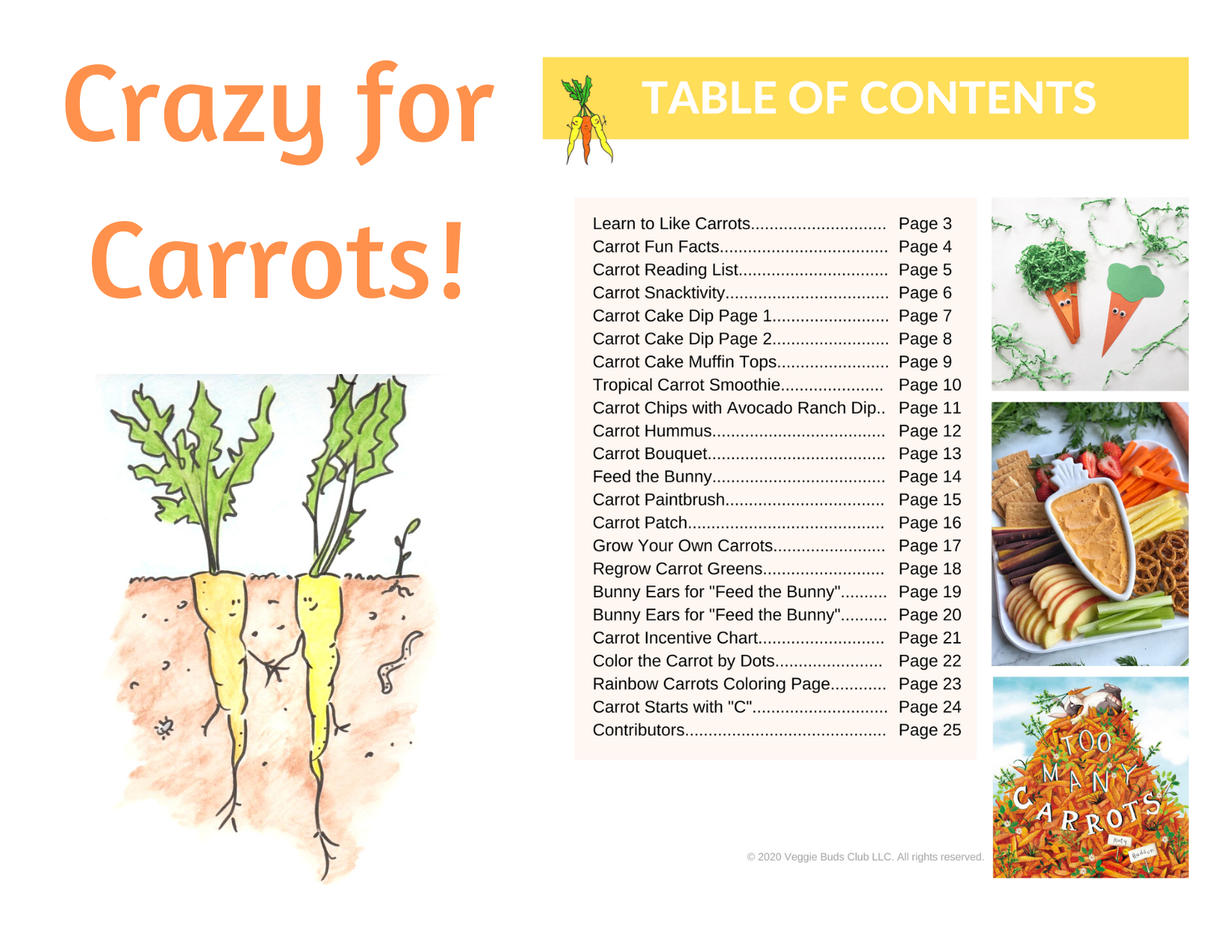 Crazy for carrots printable recipe activity book for kids