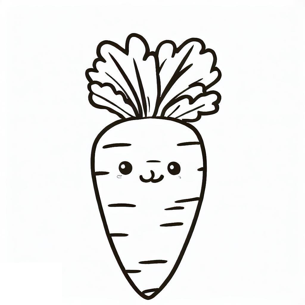 Cute carrot coloring page