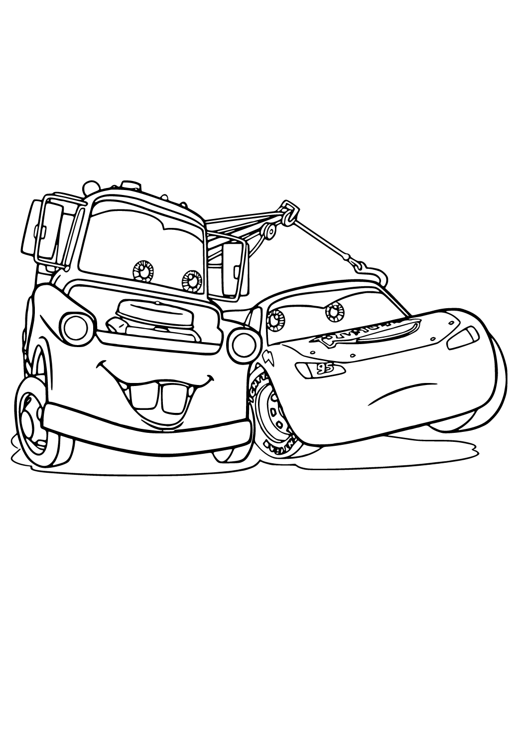 Free printable cars friends coloring page for adults and kids