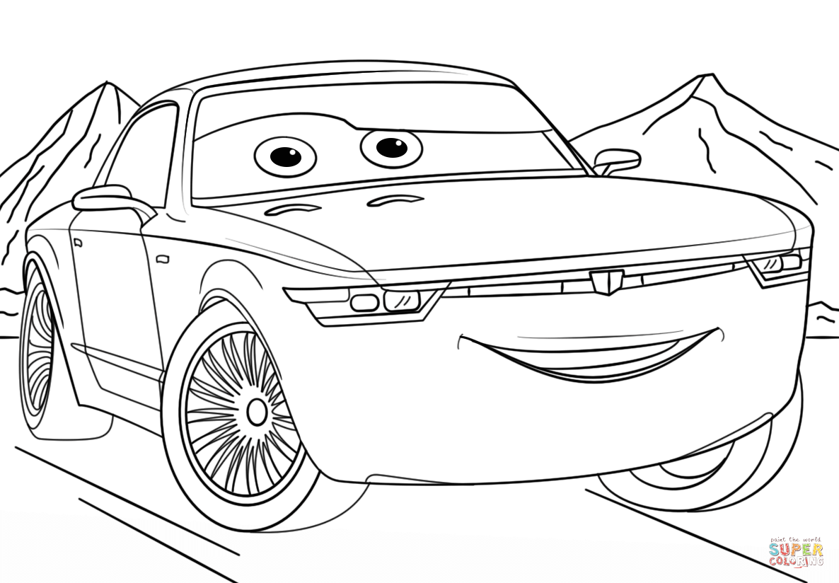 Bob sterling from cars coloring page free printable coloring pages