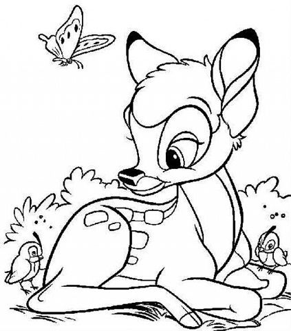 Simple characters of printable colouring pages for free deer coloring pages animal coloring pages disney coloring sheets