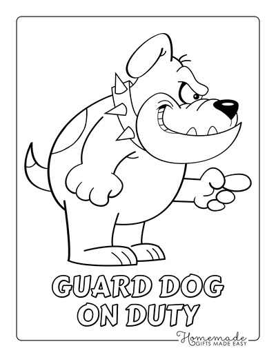 Free dog coloring pages for kids adults