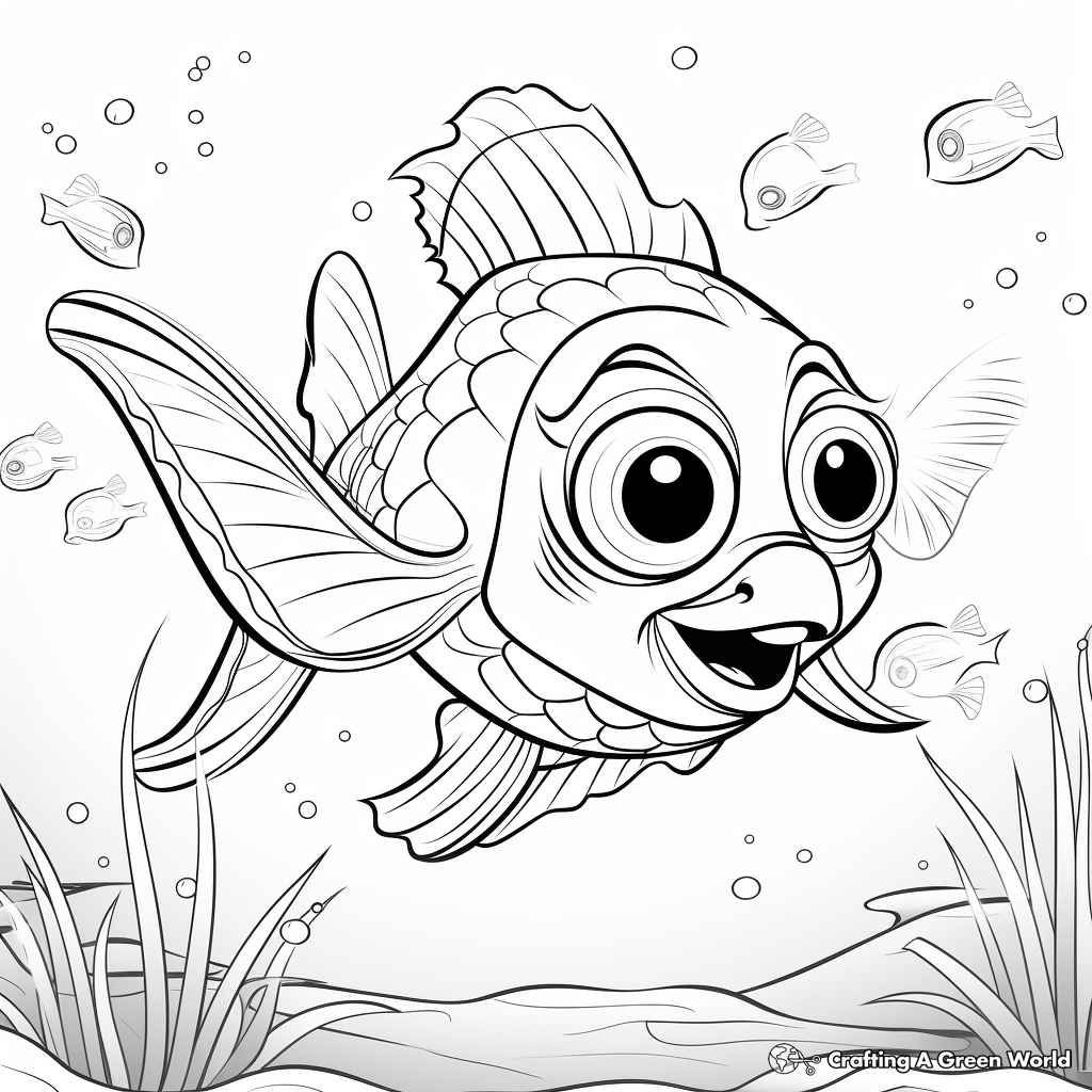 Cartoon fish coloring pages