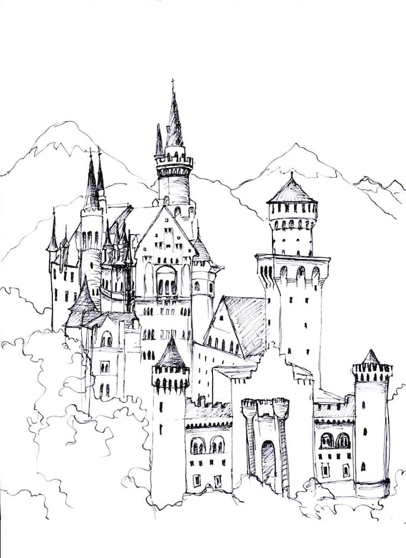 Castle coloring page you download and print and color