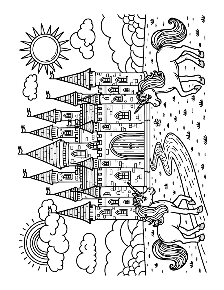 Free castle coloring pages for kids