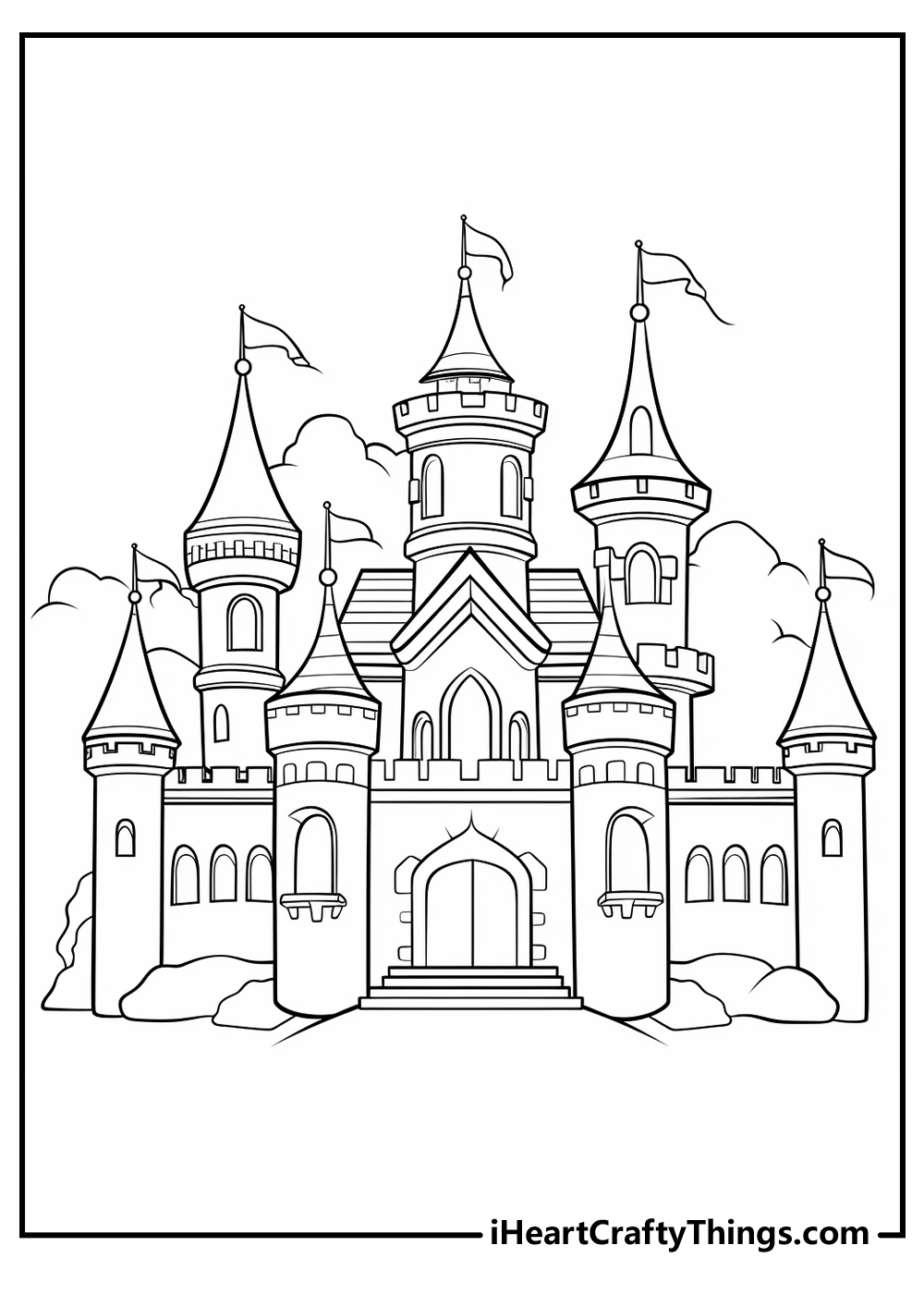 Castle coloring pages free printables