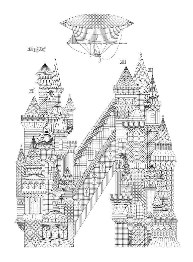 Castle coloring pages for adults