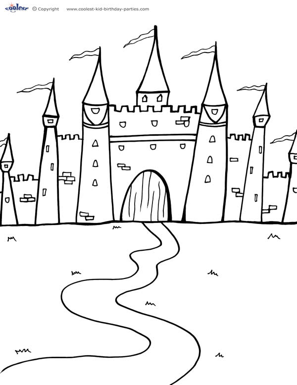 Printable castle coloring page