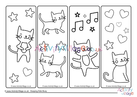 Cats cute louring bookmarks