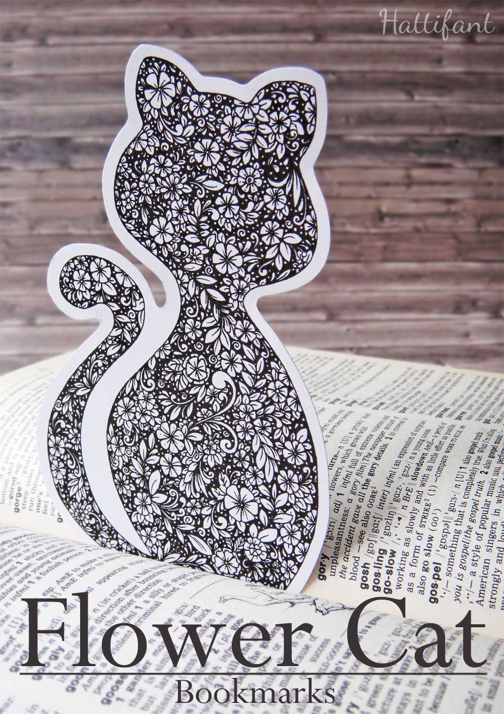 Flower cat bookmarks