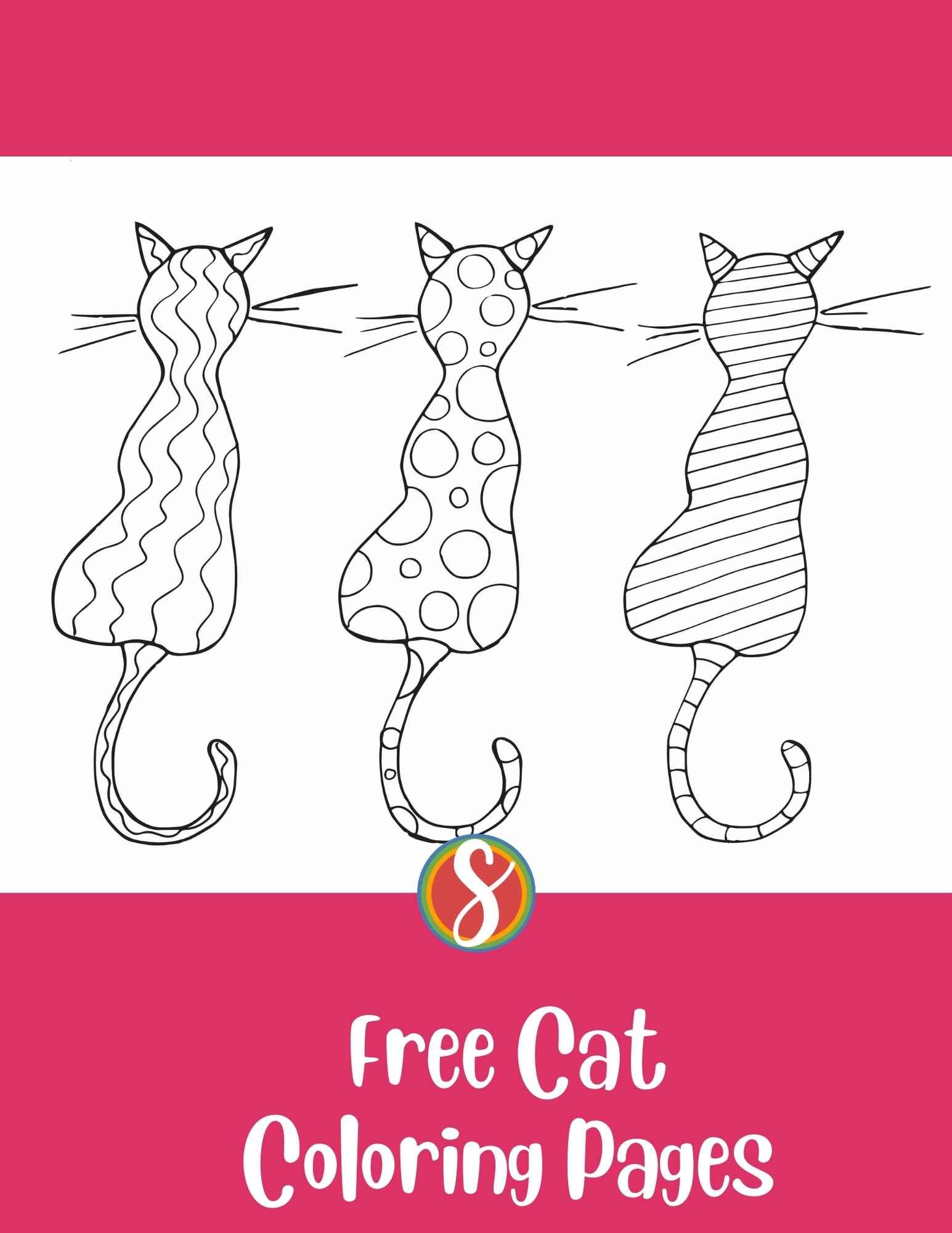 Free cat coloring pages â stevie doodles