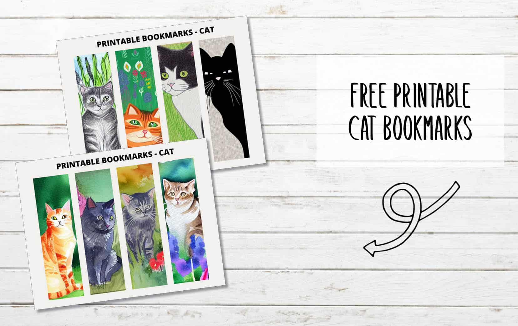 The cutest printable cat bookmarks ever