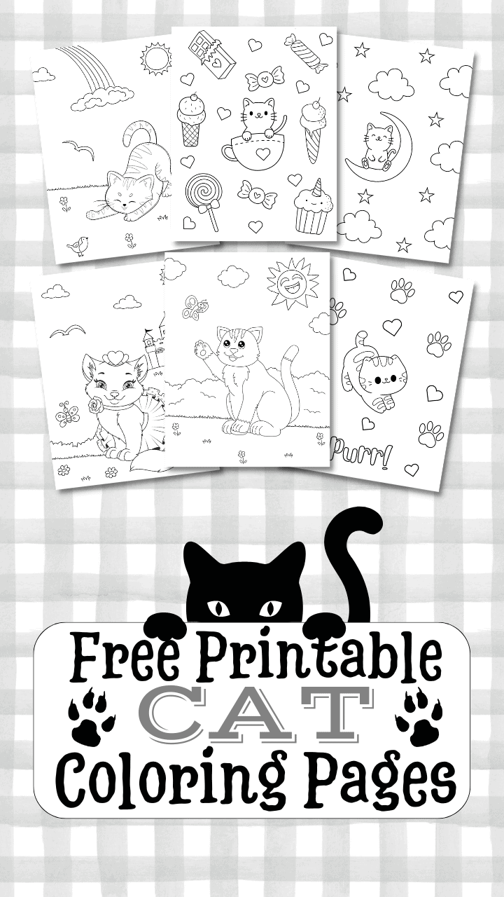 Free printable cat coloring pages