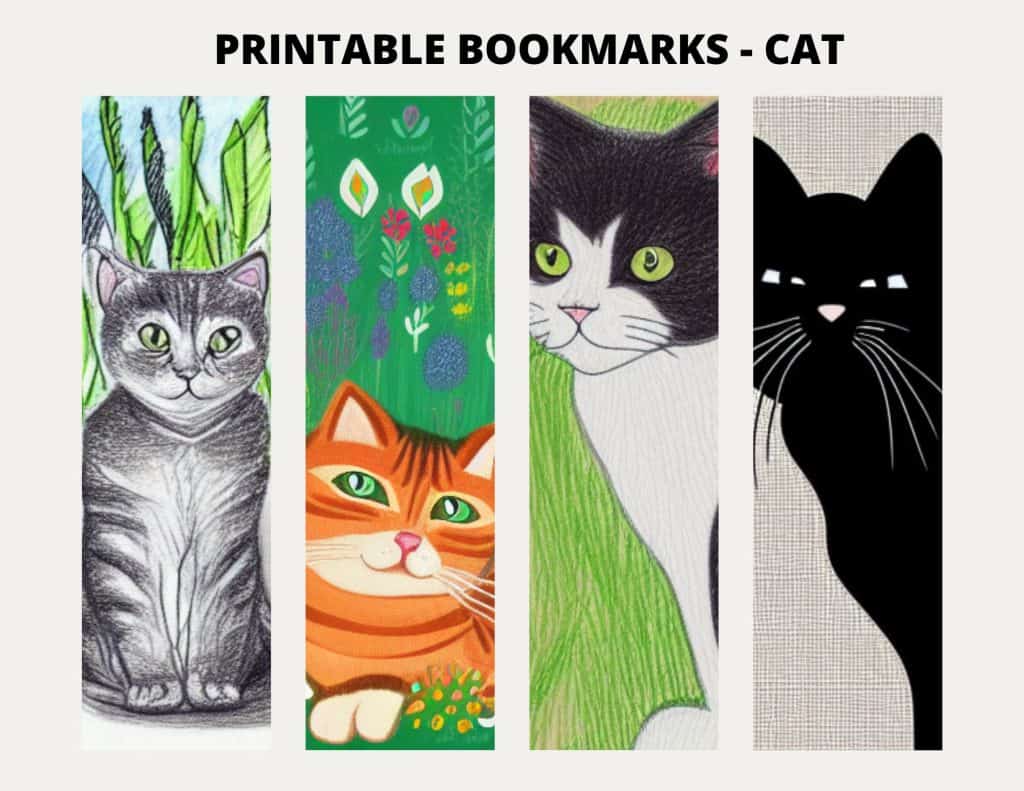 The cutest printable cat bookmarks ever