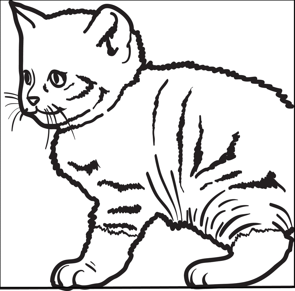 Printable cute kitty cat coloring page for kids â