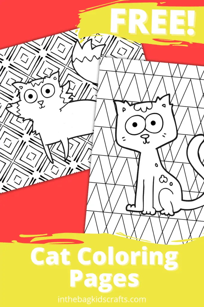 Cat coloring pages free â in the bag kids crafts