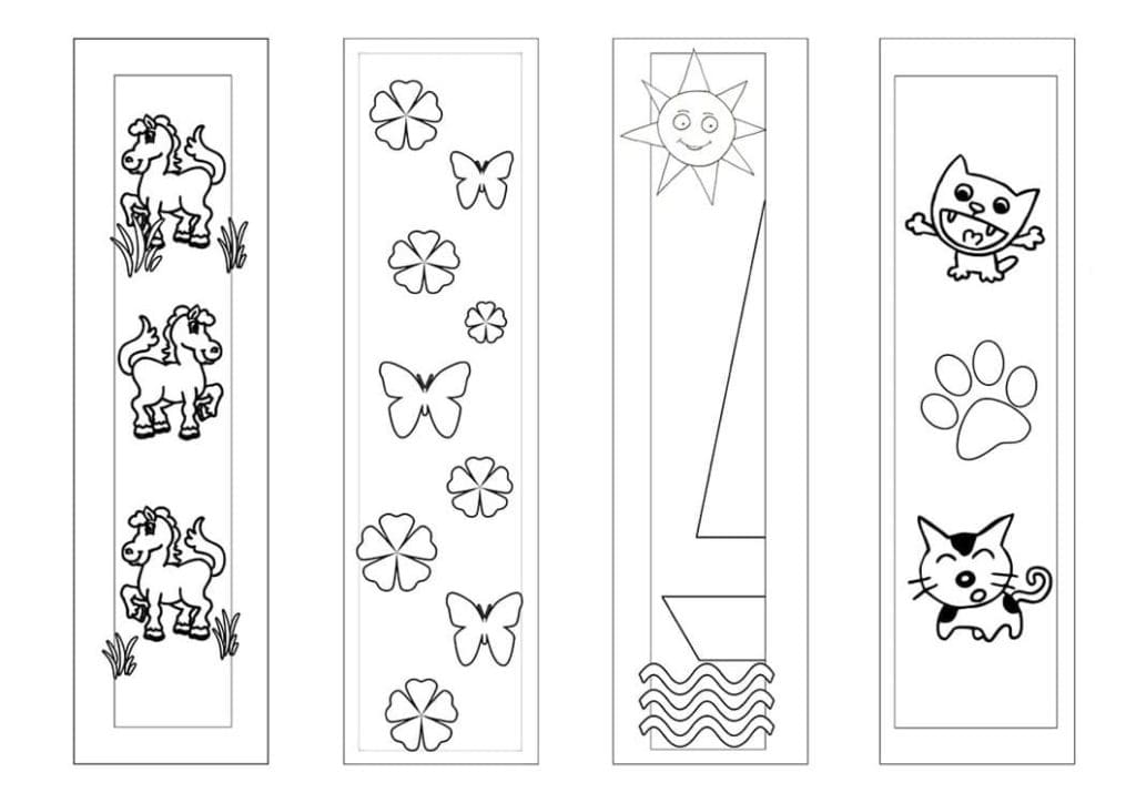 Print bookmarks coloring page