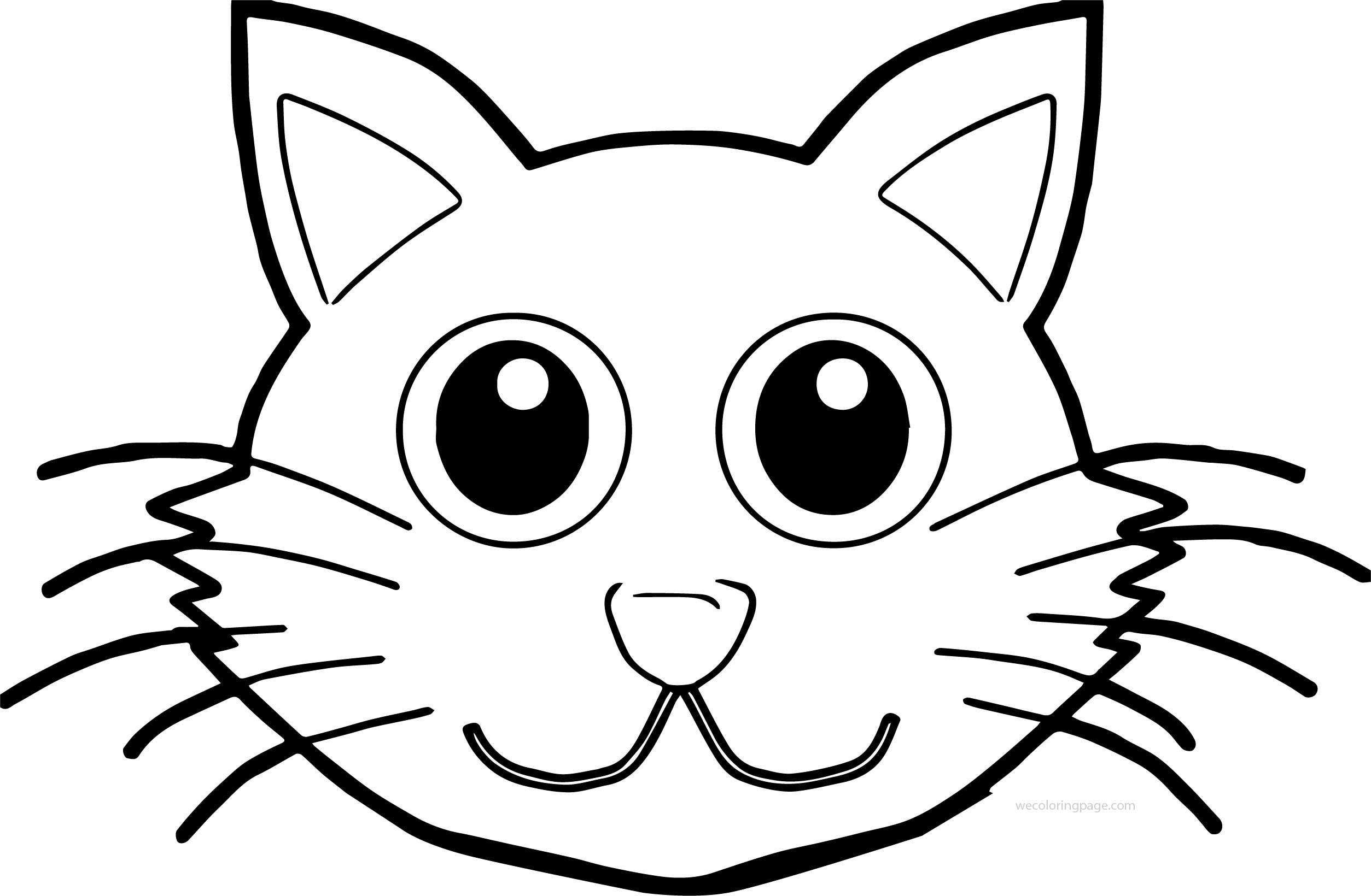 Cat face front coloring page