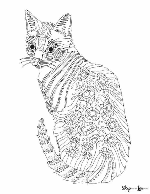 Cat coloring pages skip to my lou