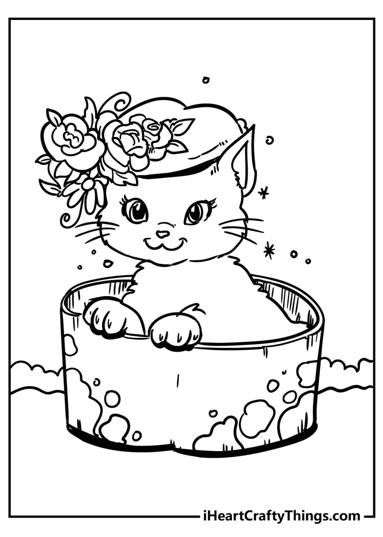 Cat coloring pages free printables