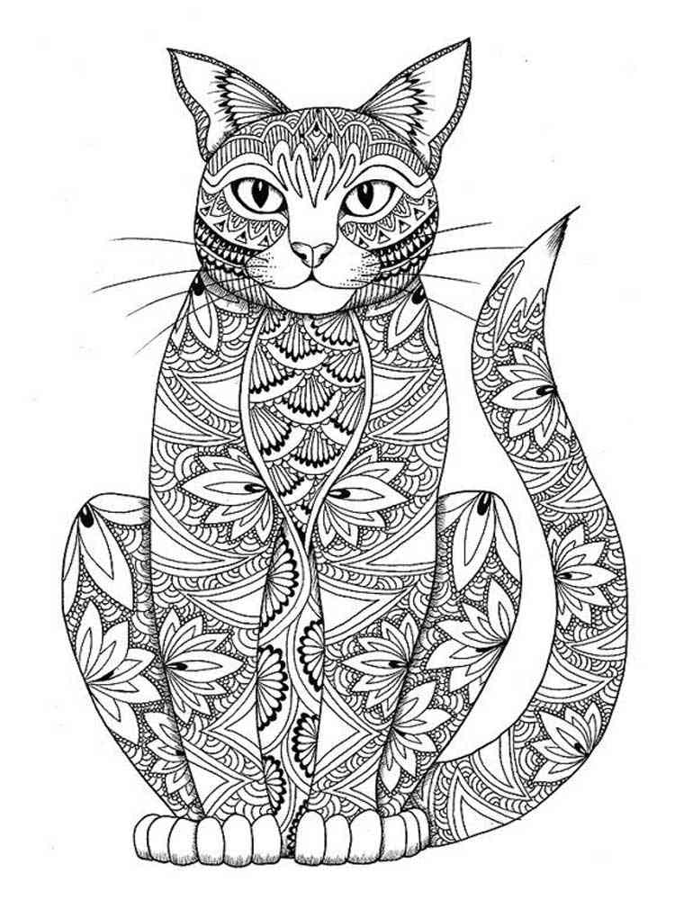 Cats coloring pages for adults