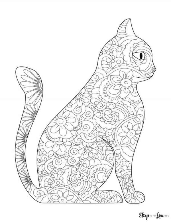 Cat coloring pages skip to my lou