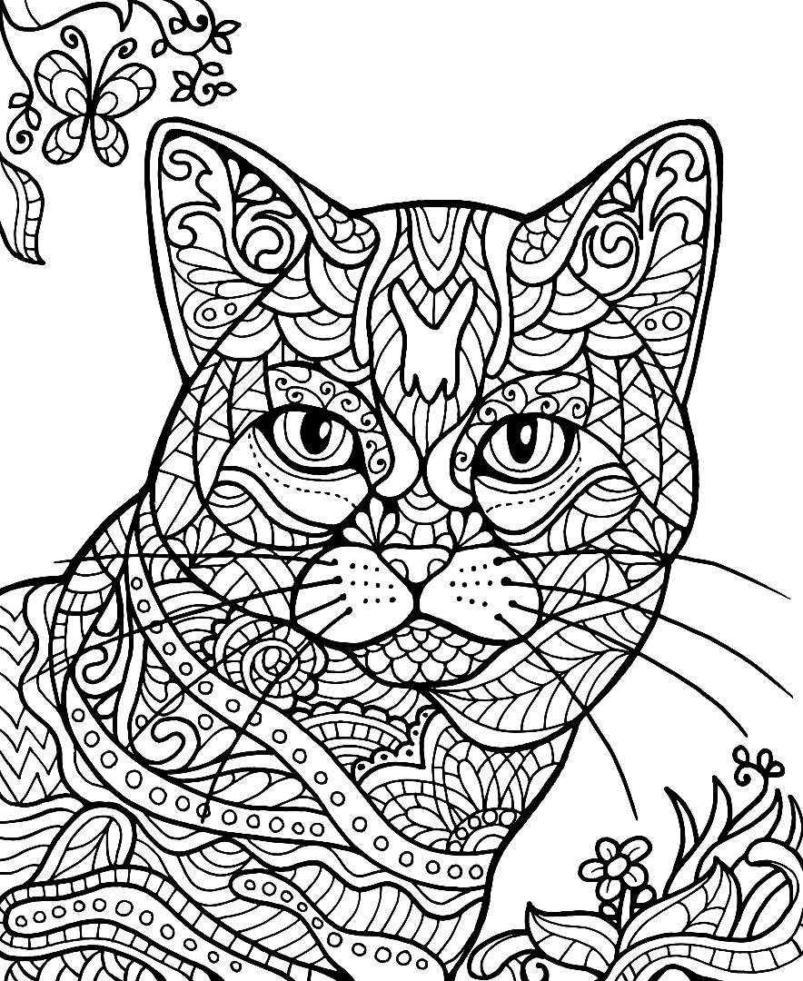 Freebie friday cat adult coloring book