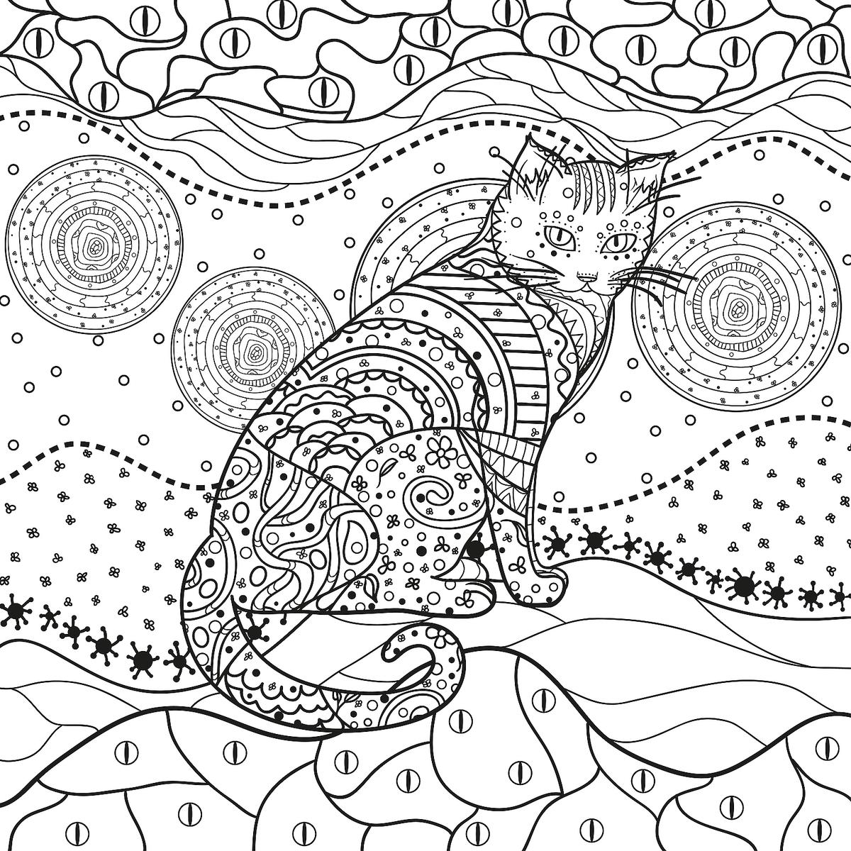 Free cat coloring pages purr