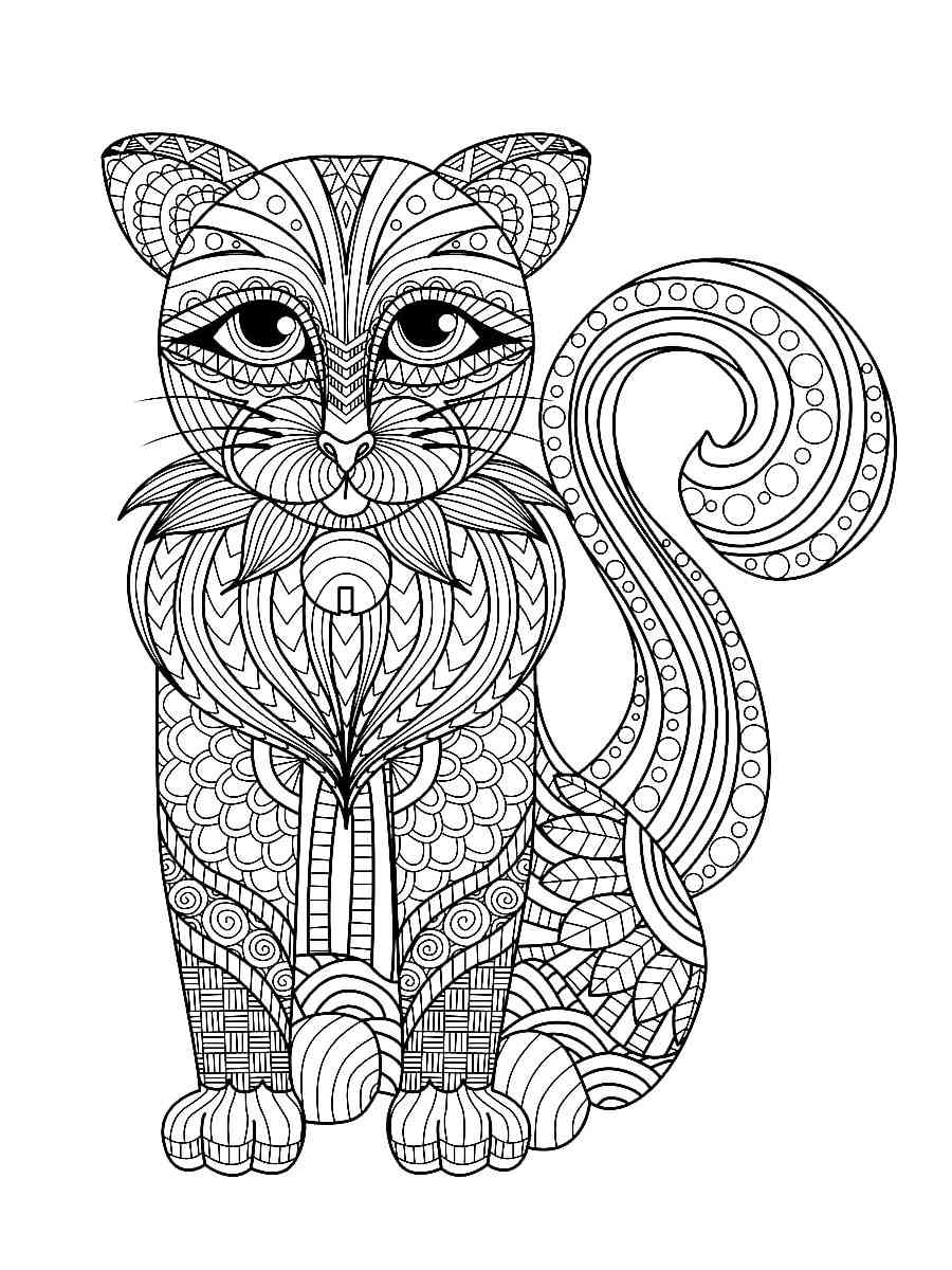 Cats coloring pages for adults