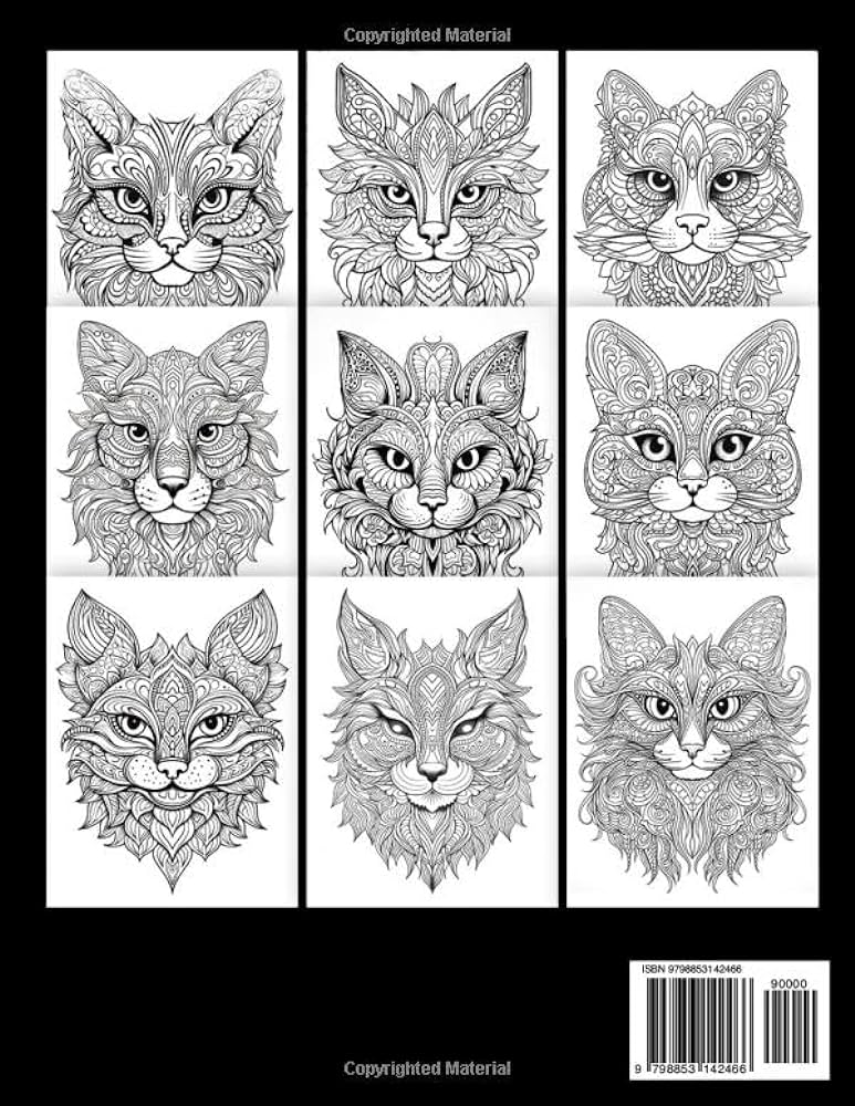 Amazing cats an adult coloring book featuring mandala style cat designs for feline lovers studios artful realm books