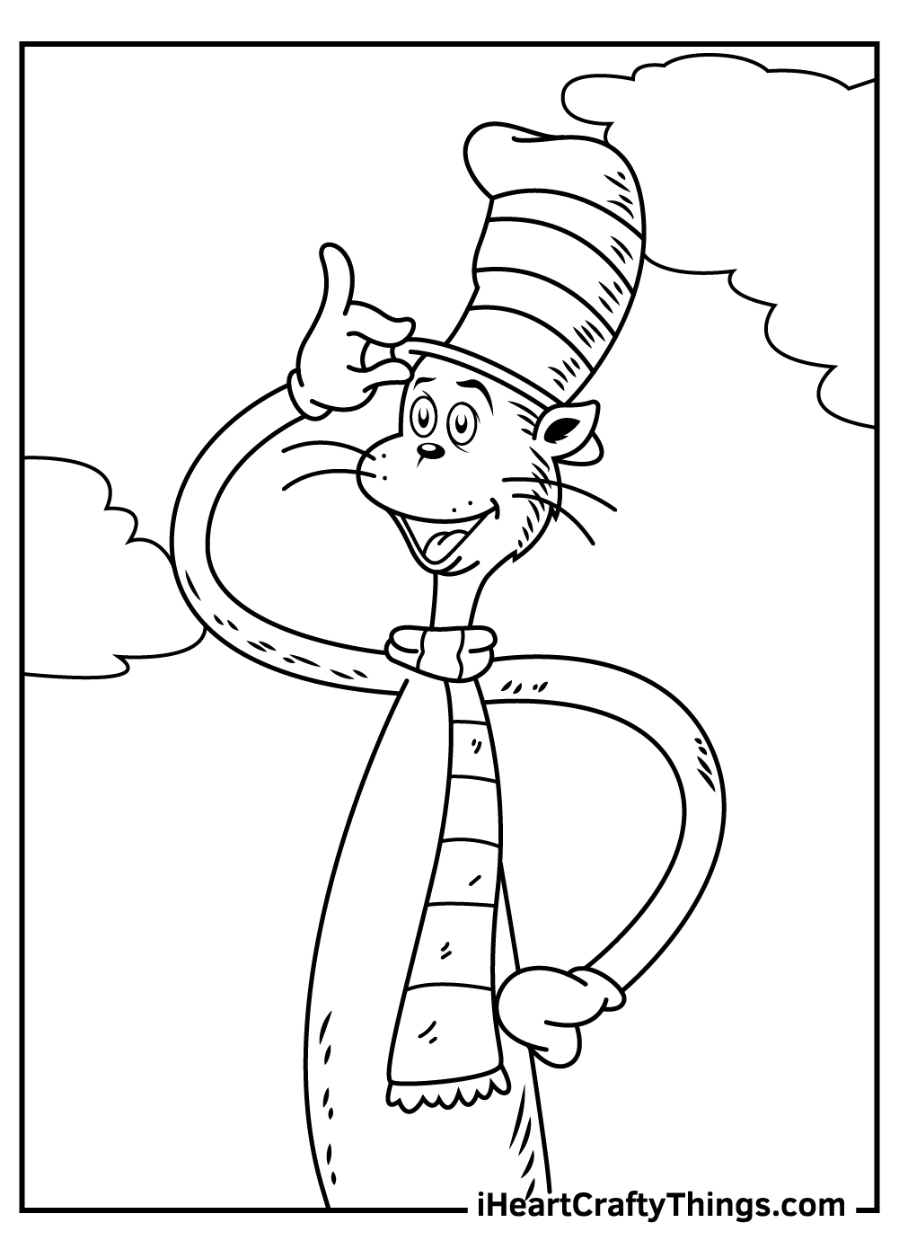 Cat in the hat coloring pages free printables