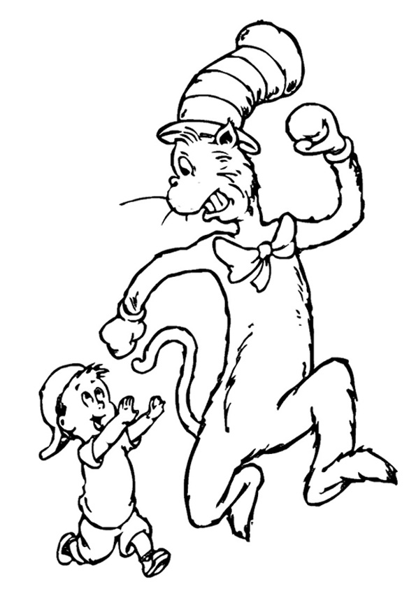 Coloring pages printable cat in hat coloring page for kids