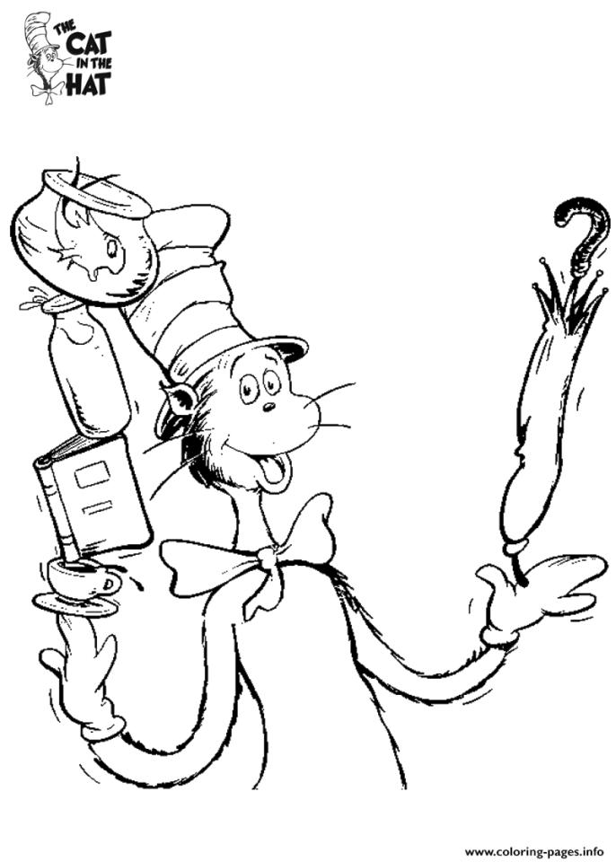 Get this cat in the hat coloring pages dr seuss printable for kids t