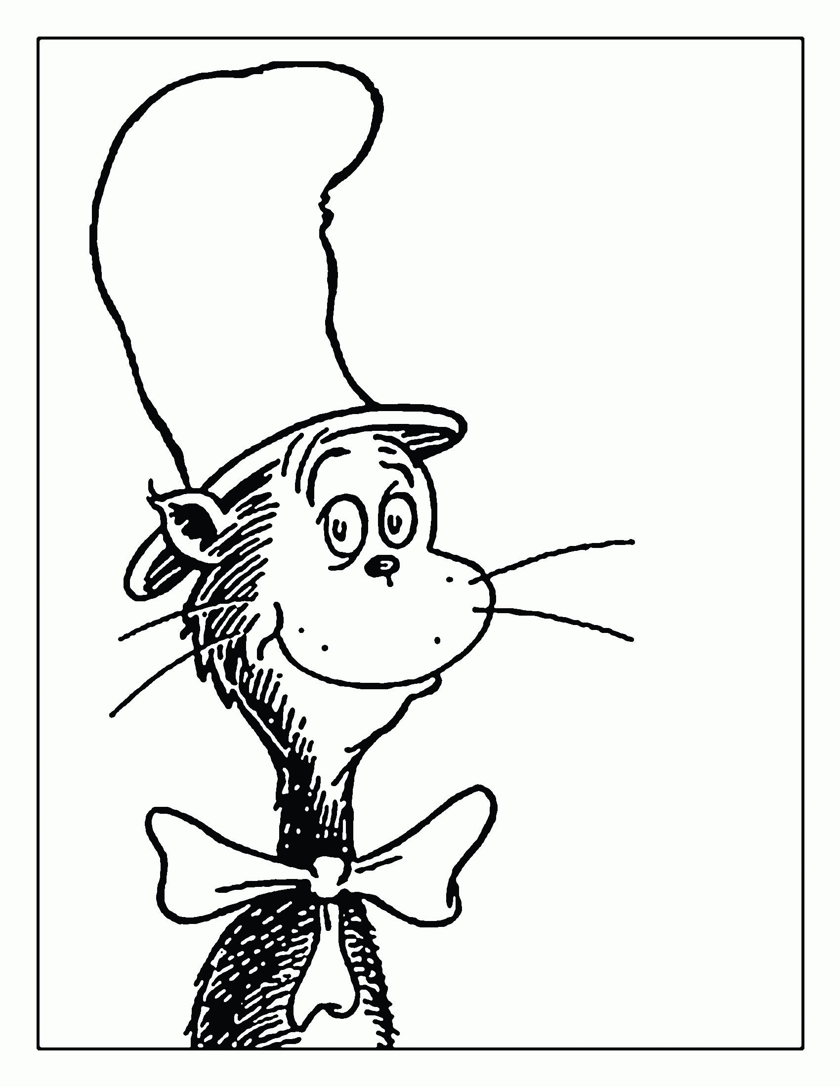 Cat in the hat coloring pages