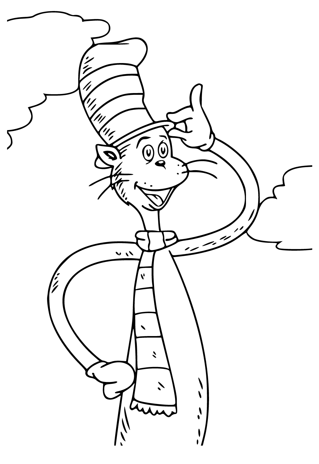 Free printable cat in the hat hero coloring page for adults and kids