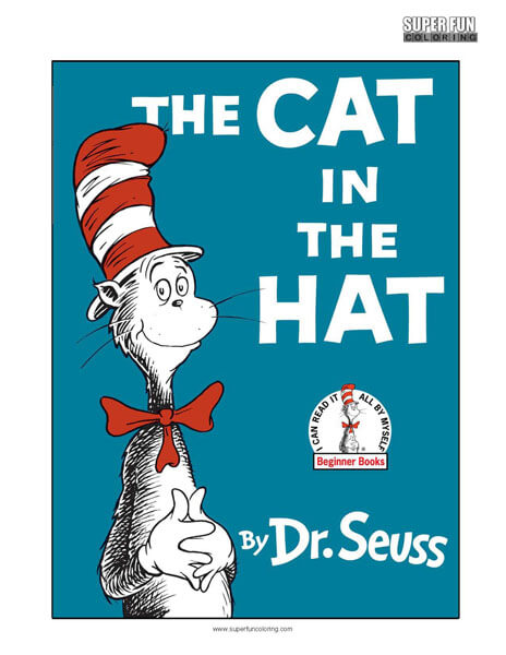 Cat in the hat coloring page