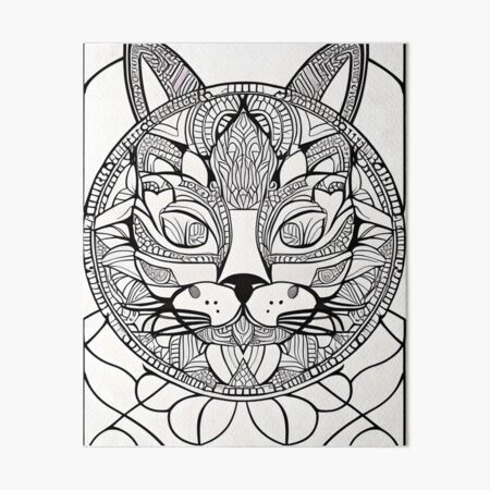 Cat mandala coloring book page for meditation relax mindfulness art board print for sale by ulfrgutheitrir