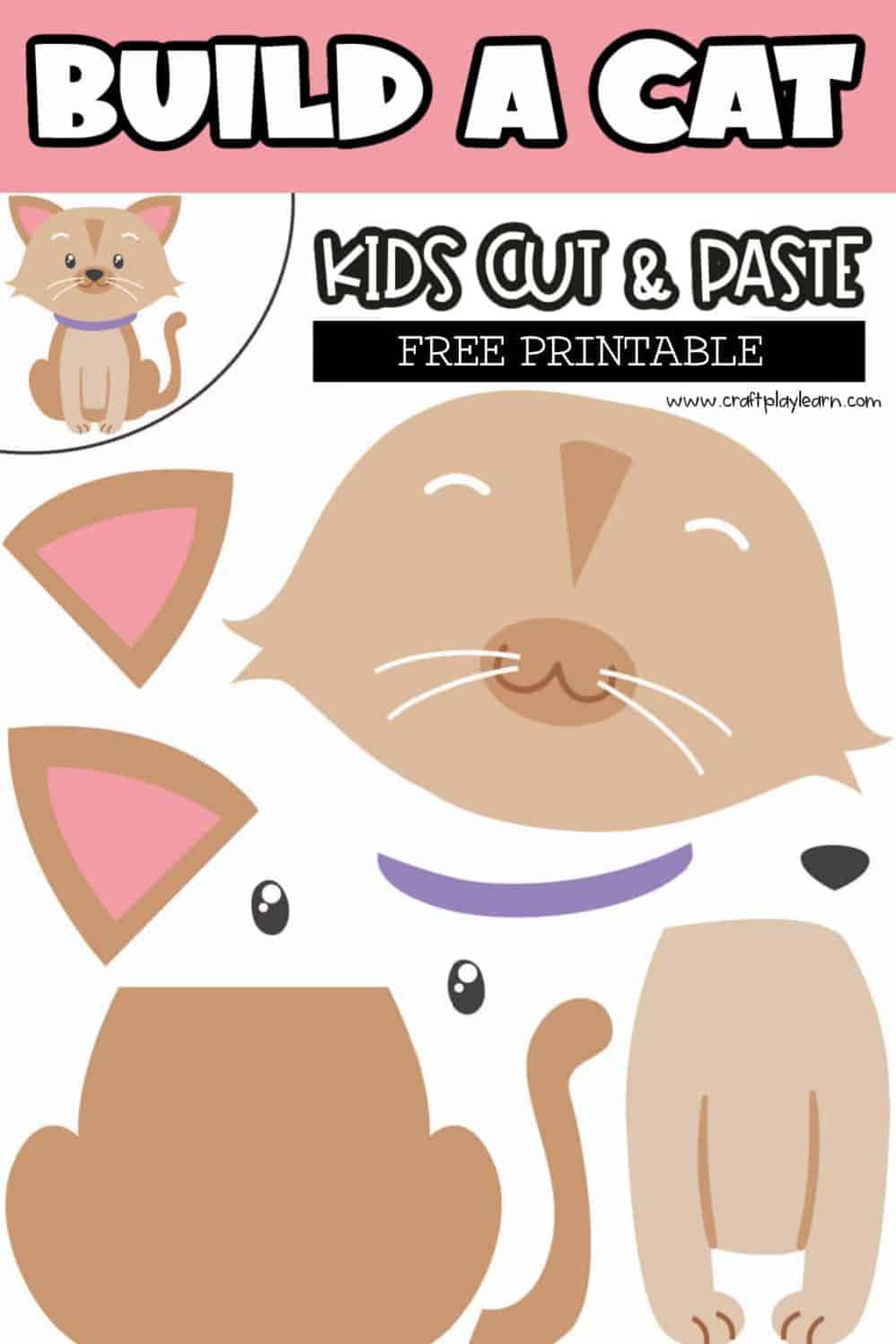 Build a cat paper craft for kids