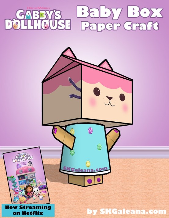 Baby box printable paper craft inspired from gabbys dollhouse â