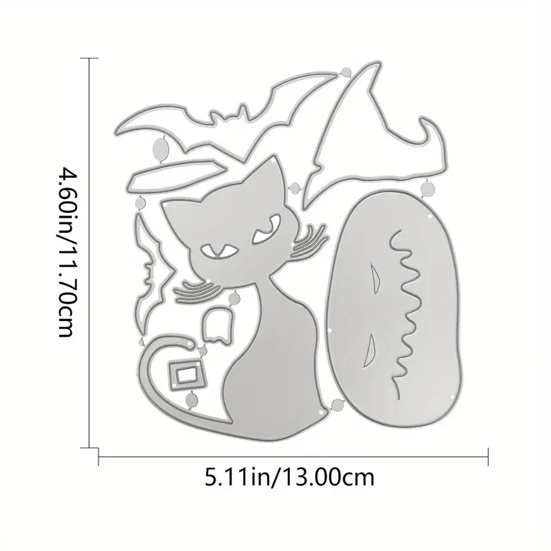 Halloween cat pumpkin bat cutting dies die cuts for scrapbook paper craft knife mould blade punch stencils embossing supplies