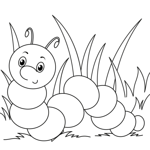 Cute caterpillar coloring page free printable coloring pages