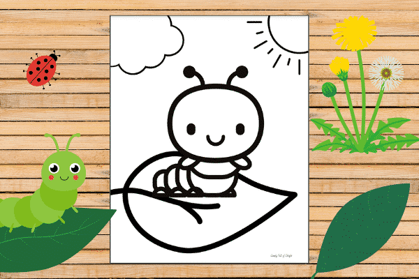 Cute caterpillar coloring pages for kids free printables