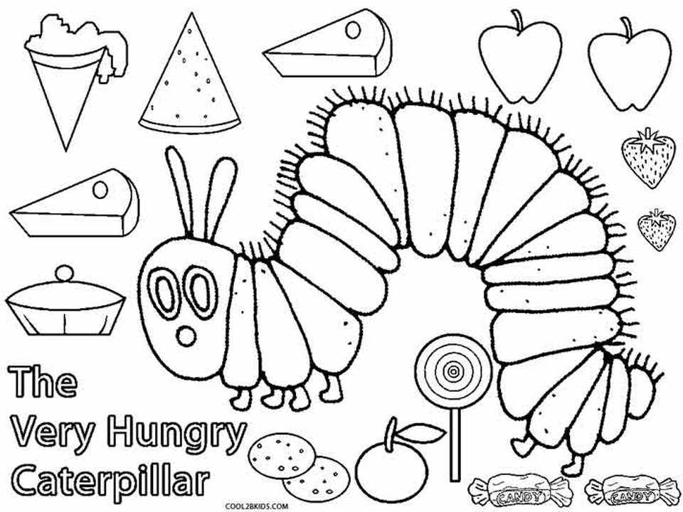 Free printable the very hungry caterpillar coloring pages