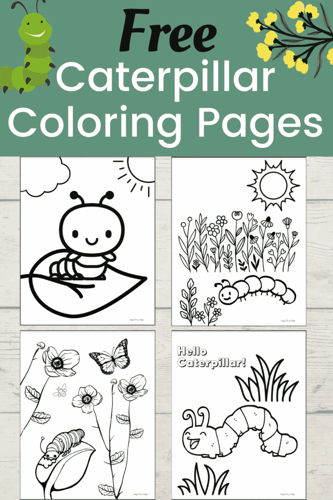 Cute caterpillar coloring pages for kids free printables