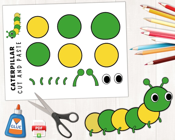 Printable caterpillar craft spring activities insect craft caterpillar coloring page indoor preschool activity us letter size a size