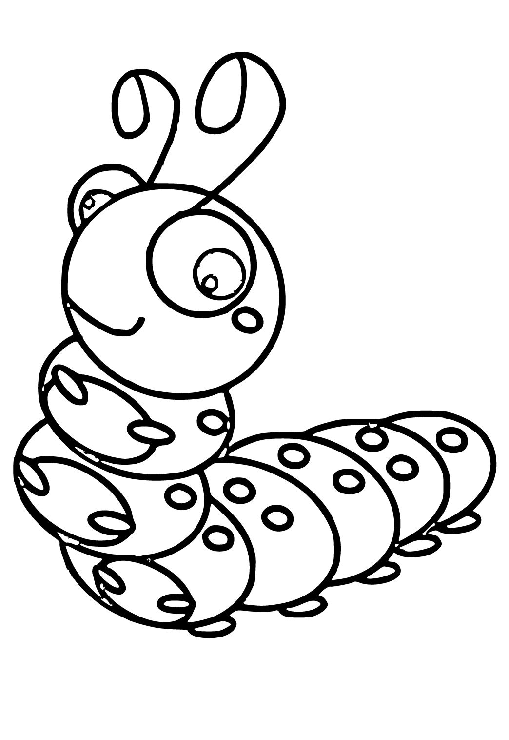 Free printable caterpillar spots coloring page for adults and kids