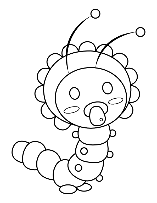 Printable baby caterpillar coloring page