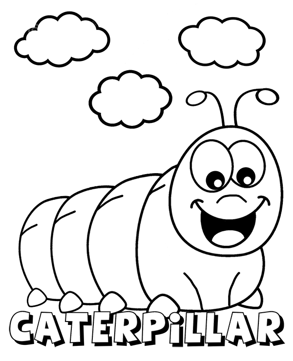 Caterpillar coloring page for kids