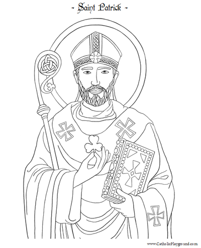 Saint patrick printable coloring page