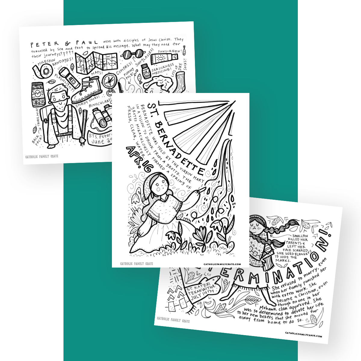 A year with the saints monthly coloring pages â catholic family crate